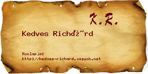 Kedves Richárd névjegykártya